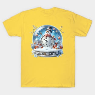 Frosty's Holiday Magic: Celebrate Christmas and Ring in the New Year with Whimsical Designs! T-Shirt